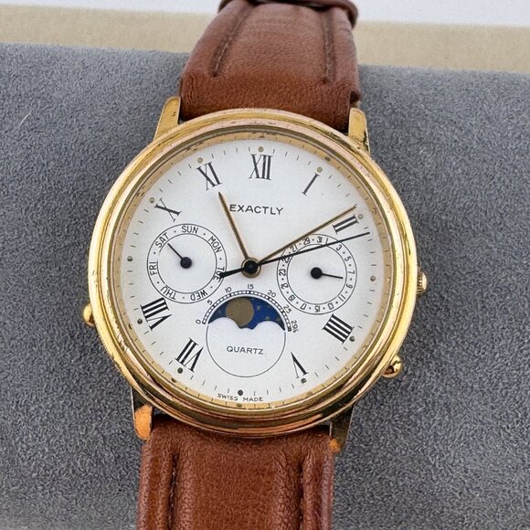 Fabulous Swiss Exactly Vintage Moon Phase Watch main image 2